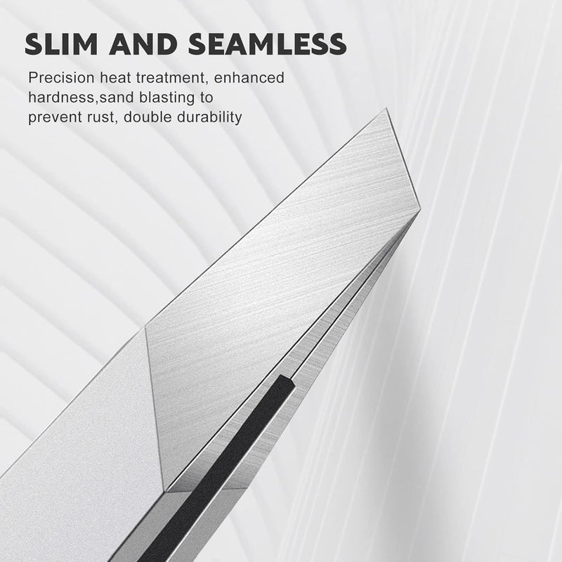 ZERNBER Tweezers Set - Professional Stainless Steel Slant Tweezers, Precision Tweezers Set for Shaping Eyebrows, Great Beauty Tools for Facial Hair, Ingrown Hair, Blackhead Removal(2Pcs Slant Tweezer) - Image 4